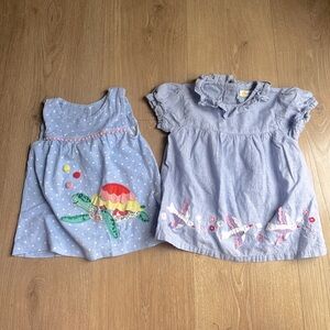 Baby Boden Lot Turtle Applique Cotton Top and Baby Boden Applique Woven Top 12M